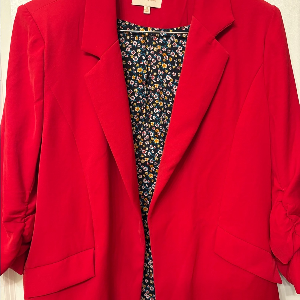 Skies Are Blue Vibrant Red Blazer